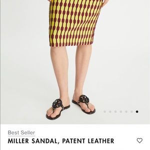 Tory Burch Miller black patent sz 9 in excellent used condition